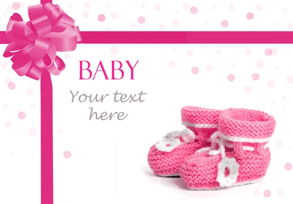 Chaussons bébé en tricot rose — Photo