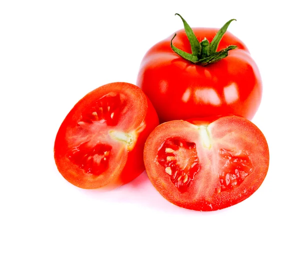 Fresh tomatoes isolated on white — Stock Photo, Image