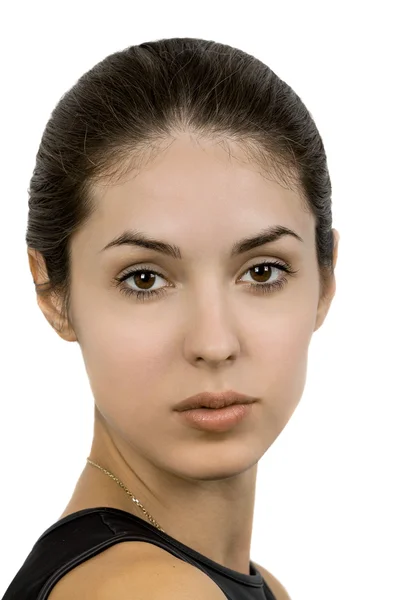 Mooie gezicht van jonge vrouw met schone frisse huid close-up van iso — Stockfoto