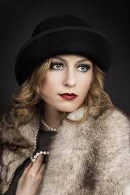 Retro kadın portresi.  