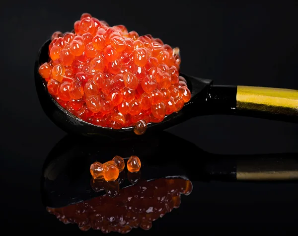 Caviar exclusivo vermelho macro phot — Fotografia de Stock