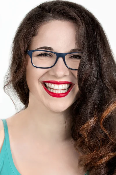 Beautiful girl with glasses — Stock Photo, Image