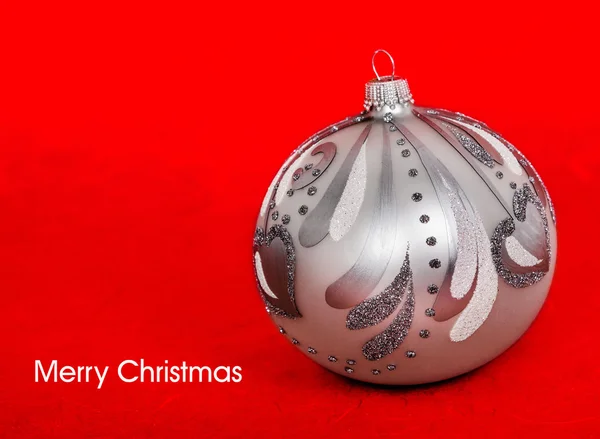 Silver Christmas bauble — Stock Photo, Image