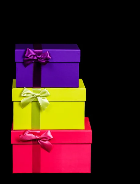 Schachteln für Geschenke mit Schleife — Stockfoto