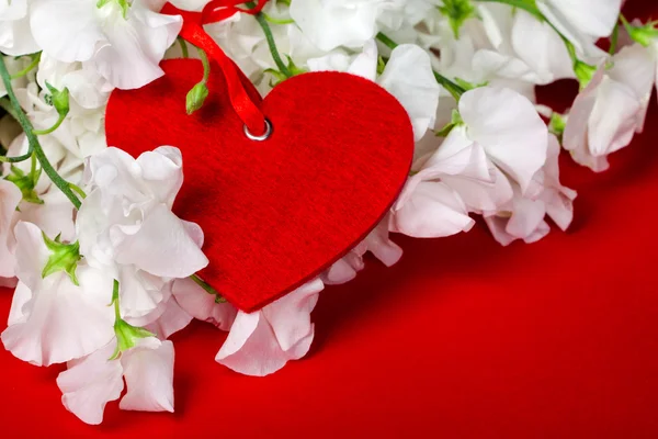 Rood hart, Valentines kaart — Stockfoto