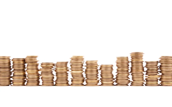 Stack of coins on white background — Stock Photo, Image