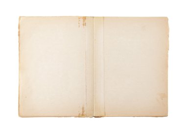 Beyaz Kırpma yoluyla izole eski açık kitap 