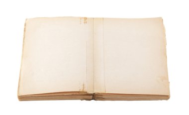 Beyaz Kırpma yoluyla izole eski açık kitap 