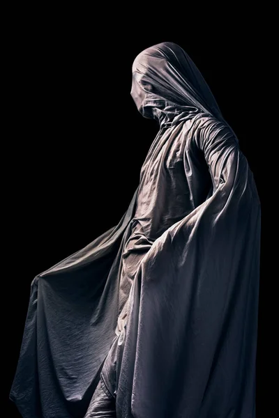 Scary Ghost Isolated Black Background Clipping Path — Stock Photo, Image
