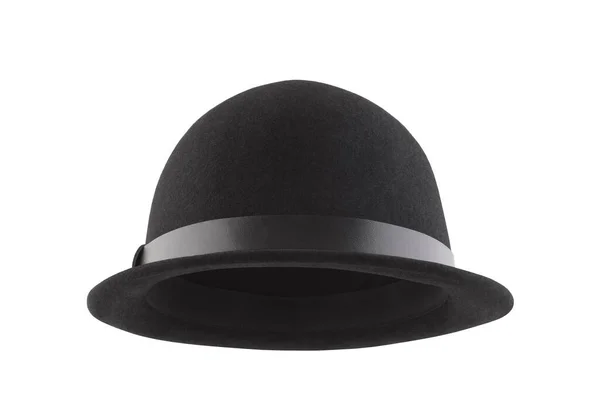 Cappello Bombetta Nero Isolato Sfondo Bianco Con Percorso Ritaglio — Foto Stock