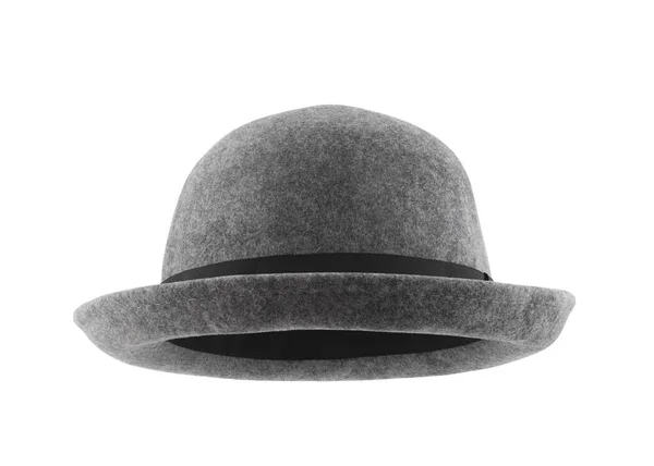 Chapeau Gris Isolé Sur Fond Blanc Avec Chemin Coupe — Photo