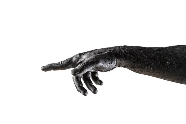 Griezelige Zombie Hand Geïsoleerd Witte Achtergrond Met Clipping Pad — Stockfoto