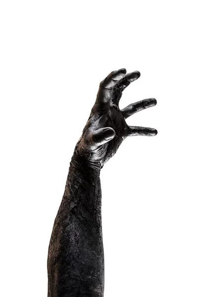 Жуткая Рука Зомби Изолированная Белом Фоне Вырезкой — стоковое фото