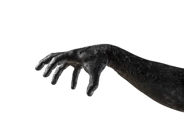 Děsivý Zombie Ruka Izolované Bílém Pozadí Výstřižkem Cesta — Stock fotografie