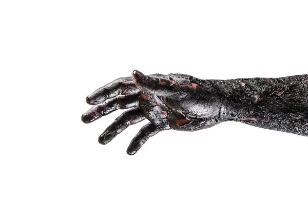 Моторошна Рука Зомбі Ізольована Білому Тлі Відсічним Контуром — стокове фото