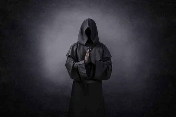 Ghostly Figure Praying Dark — Stock Photo, Image