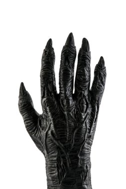 Garip canavar el kırpma yolu ile beyaz arka planda izole