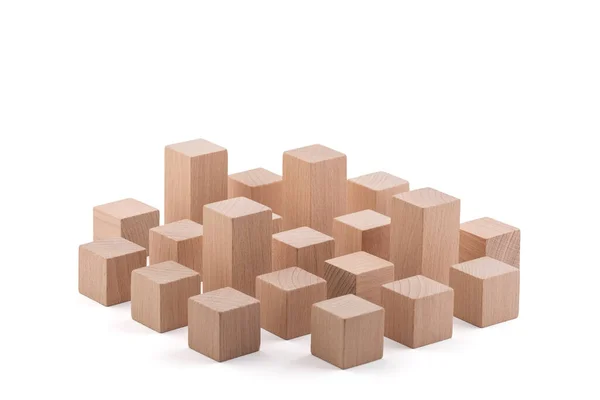 Wooden City Blocks White Background Clipping Path — 图库照片