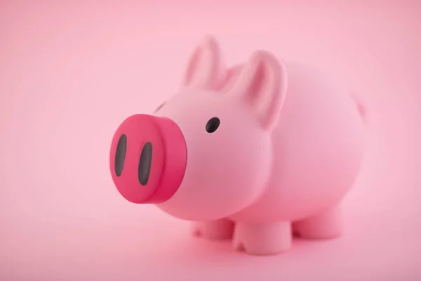 Pink Piggy Bank Pink Background — Stock Photo, Image