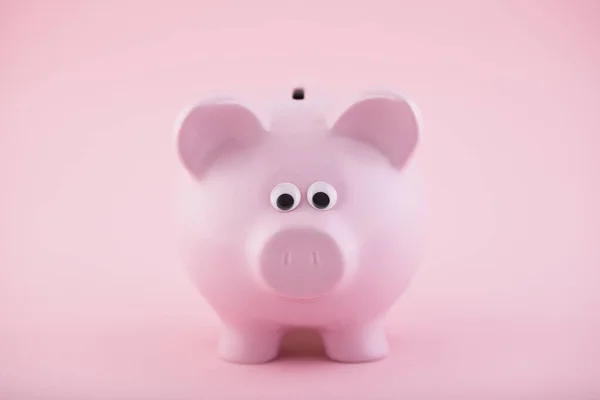 Pink Piggy Bank Pink Background — Stock Photo, Image