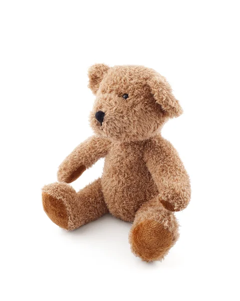 Brown teddy bear on white background — Stock Photo, Image