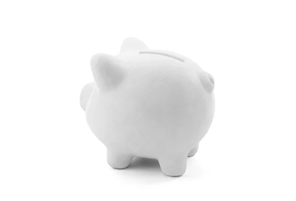 White piggy bank with clipping path — Stock Photo, Image
