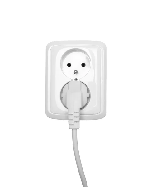 Electric outlet isolated on white with clipping path — Stock Photo, Image