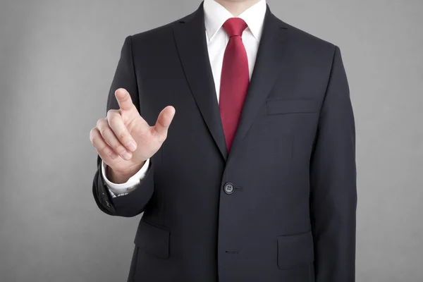 Businessman pointing or touching something — Stock Photo, Image