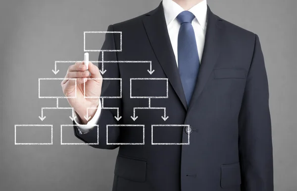 Diagrama de desenho de empresário com giz — Fotografia de Stock