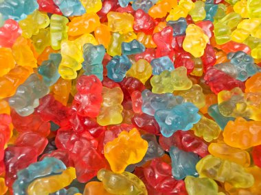 Çok çeşitli renkli jelibon ayılarına yakın çekim