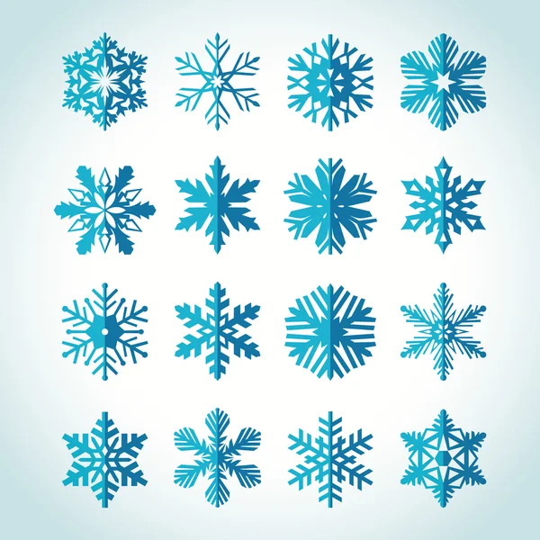 Snowflake winter set — Stock Vector