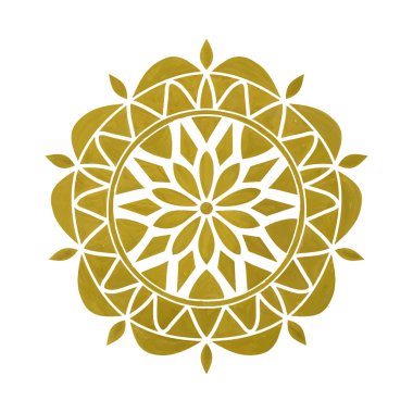 altın renkli vektör suluboya mandala