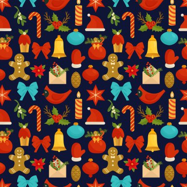 Noel nesneleri içeren deseni