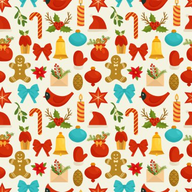 Noel nesneleri içeren deseni