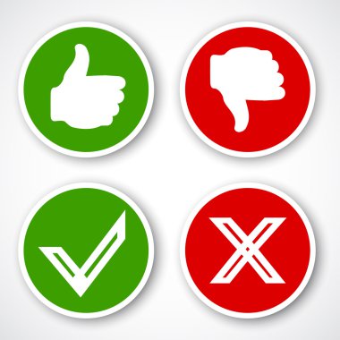 Yes, No, Thumbs up and down icons 