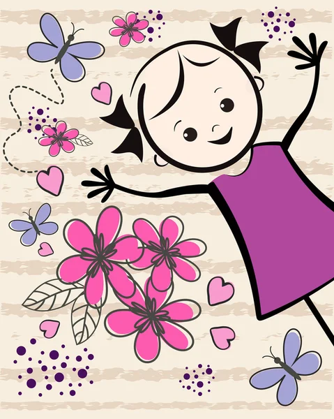 Happy children. The best friends. — Stock Illustration Happy children. The best friends. Stock Illustration