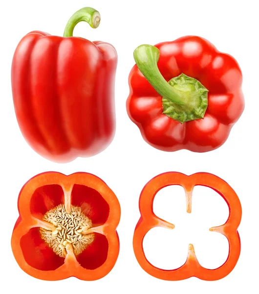 Isolated red bell pepper collection — Stock Photo, Image