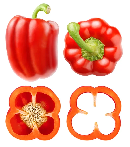 Colección de pimiento rojo aislado — Foto de Stock