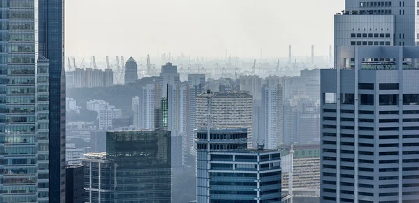 Singapur wieżowce i portu — Zdjęcie stockowe