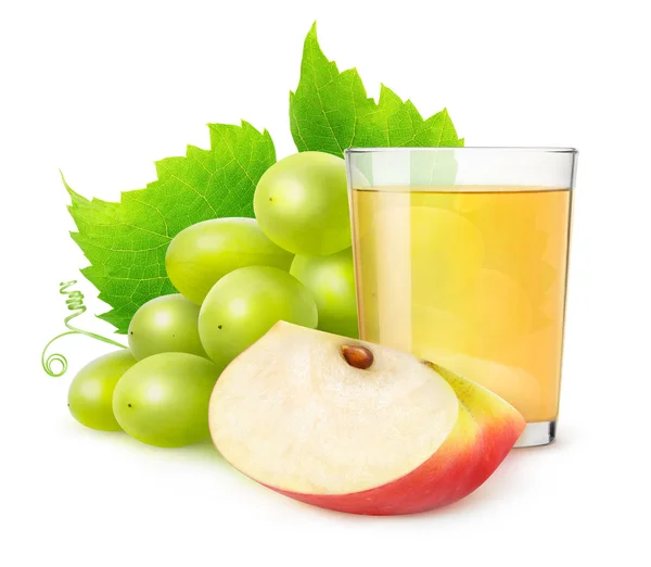 Isolated of grape and apple juice — Stock Photo, Image