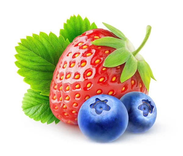 Fresh strawberry and blueberries — Stock Photo, Image