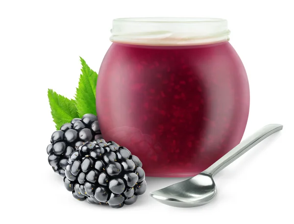 Geïsoleerde blackberry jam — Stockfoto