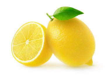 İzole kesilmiş limon