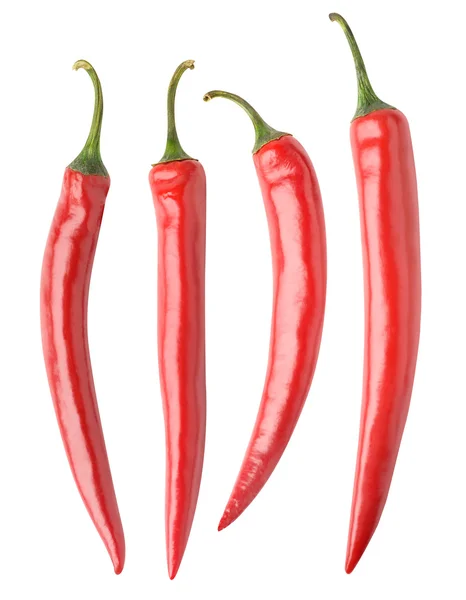 Kolekcja na białym tle hot chili peppers — Zdjęcie stockowe