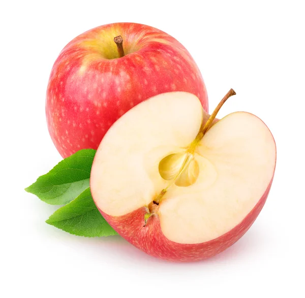 Samostatný řez červené jablko — Stock fotografie