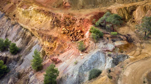 Ore Sulfide Deposits Kokkinopezoula Opencast Mine Mitsero Cyprus Colorful Landscape — 스톡 사진