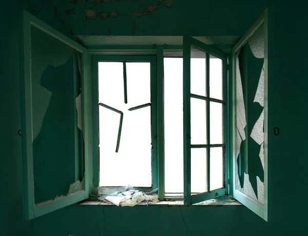 Detalle Interior Ventana Aislada Cortar Vista Desde Una Vieja Ventana —  Fotos de Stock