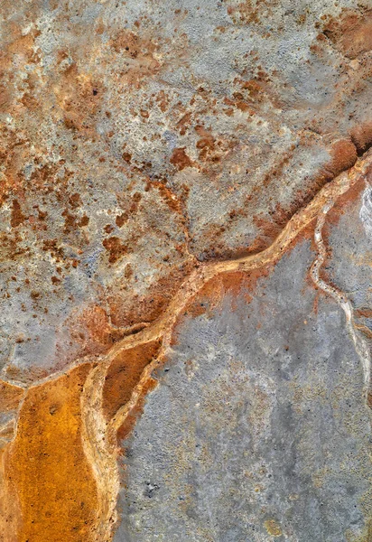Lecho Seco Oxidado Del Río Sobre Relaves Grises Mina Textura —  Fotos de Stock