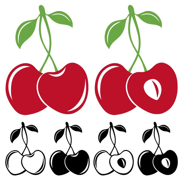 Cerezas — Vector de stock