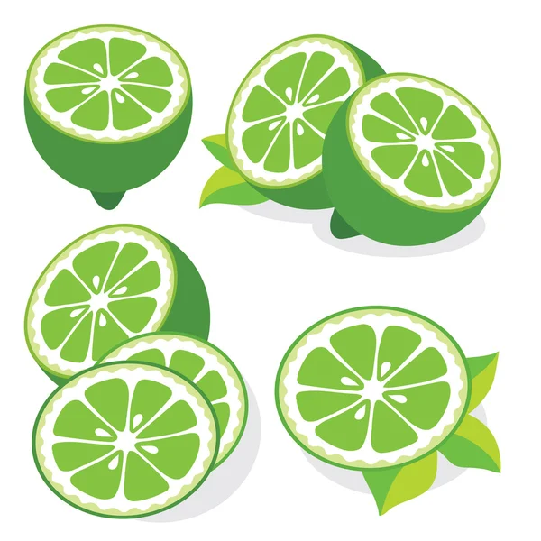 Lime vector illustrations — Stock Vector